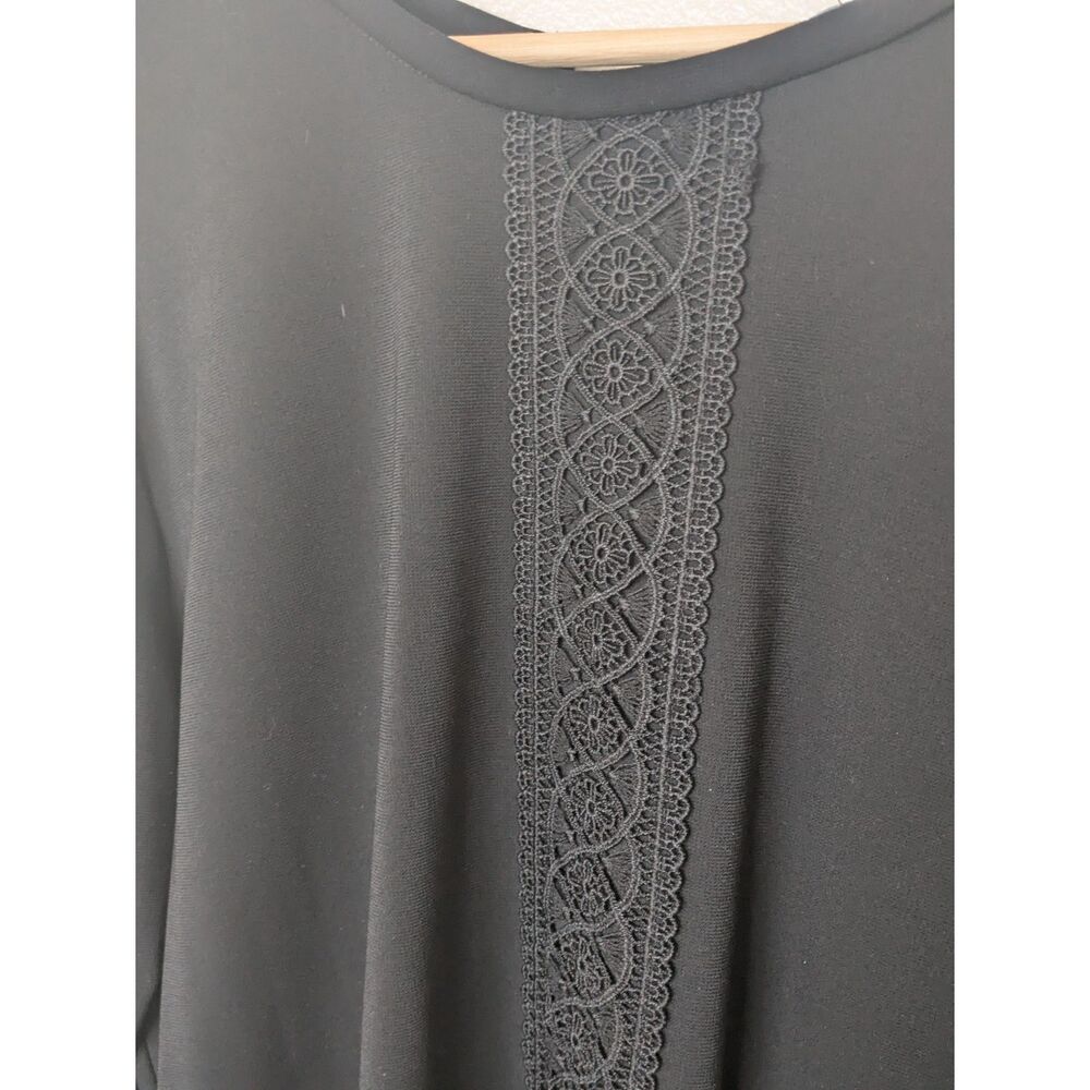 NWT Karl Lagerfeld Black Lace 3/4 Bell Sleeve Top Sz XL - Picture 4 of 8